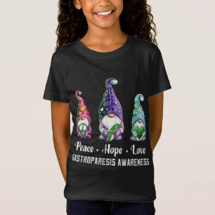 Peace Hope Love Gnomes Gastroparesis Awareness T-Shirt