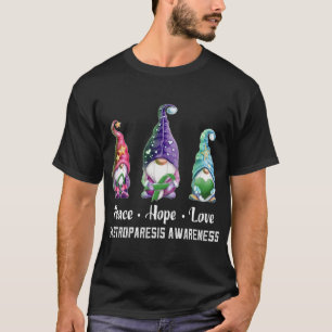 Peace Hope Love Gnomes Gastroparesis Awareness T-Shirt