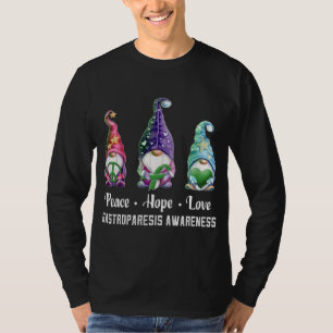 Peace Hope Love Gnomes Gastroparesis Awareness T-Shirt