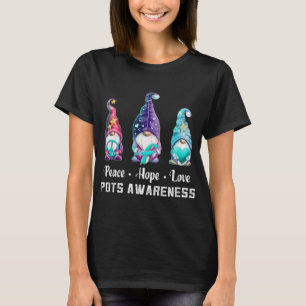 Peace Hope Love Gnomes POTS Awareness T-Shirt