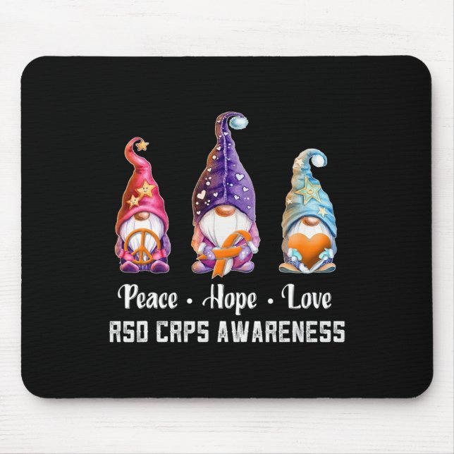 Peace Hope Love Gnomes RSD CRPS Awareness  Mouse Pad (Front)