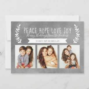 Peace Hope Love Joy Holiday Photo Chalkboard Card