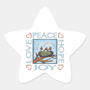Peace, Hope, Love, Joy Star Sticker