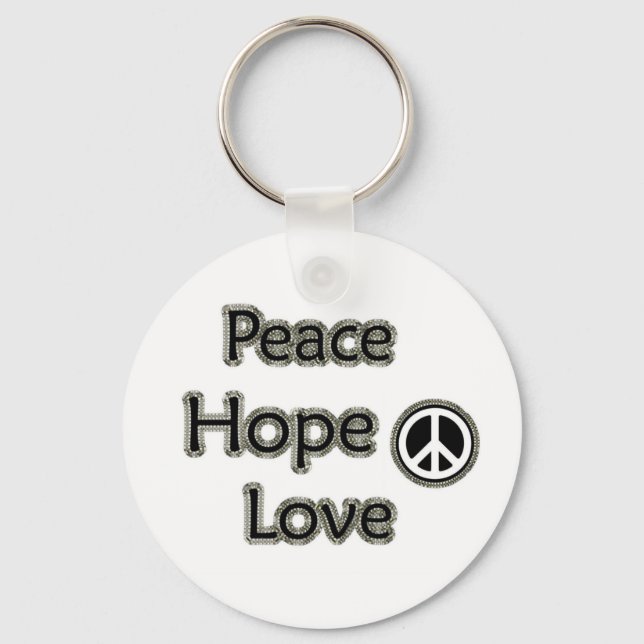 Peace Hope Love Key Ring (Front)