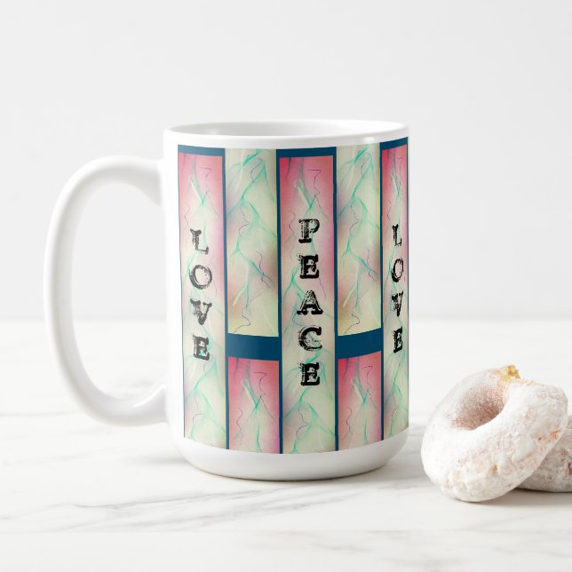 PEACE HOPE LOVE MUG (With Donut)
