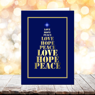Peace, Hope Love Unique Christmas Card