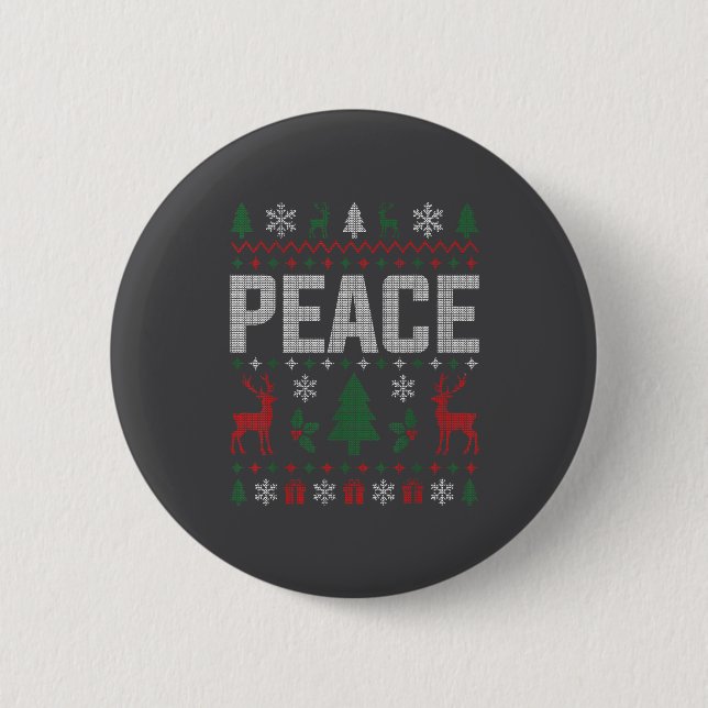 Peace I Come In Peace Couple Matching Ugly Christm 6 Cm Round Badge (Front)