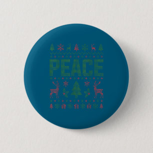 Peace I Come In Peace Couple Matching Ugly Christm 6 Cm Round Badge