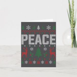 Peace I Come In Peace Couple Matching Ugly Christm Card