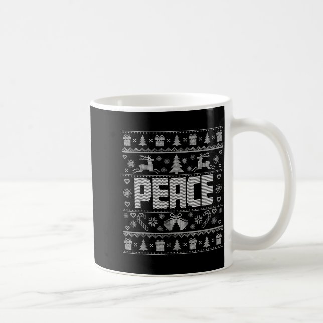Peace I Come In Peace Couple Matching Ugly Christm Coffee Mug (Right)