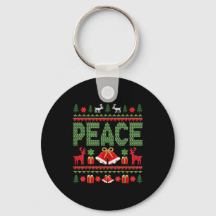 Peace I Come In Peace Couple Matching Ugly Christm Key Ring