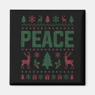 Peace I Come In Peace Couple Matching Ugly Christm Magnet