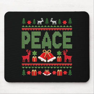 Peace I Come In Peace Couple Matching Ugly Christm Mouse Pad