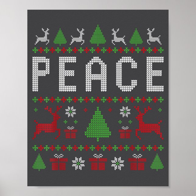 Peace I Come In Peace Couple Matching Ugly Christm Poster (Front)