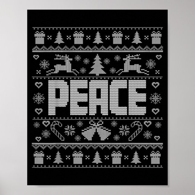 Peace I Come In Peace Couple Matching Ugly Christm Poster (Front)