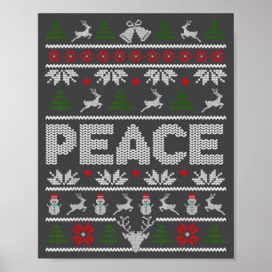 Peace I Come In Peace Couple Matching Ugly Christm Poster