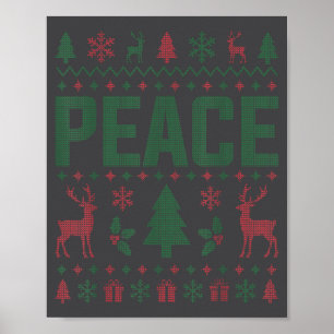 Peace I Come In Peace Couple Matching Ugly Christm Poster