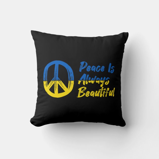 Peace I Stand With Ukraine Support  Cushion (Front)