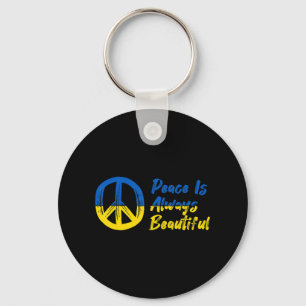 Peace I Stand With Ukraine Support Key Ring