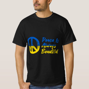 Peace I Stand With Ukraine Support  T-Shirt