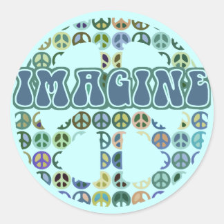 Peace - Imagine Peace Classic Round Sticker