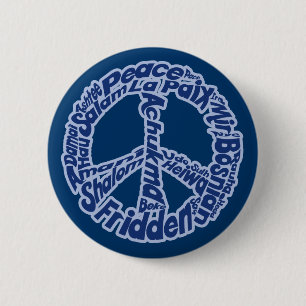 Peace in all Languages 6 Cm Round Badge