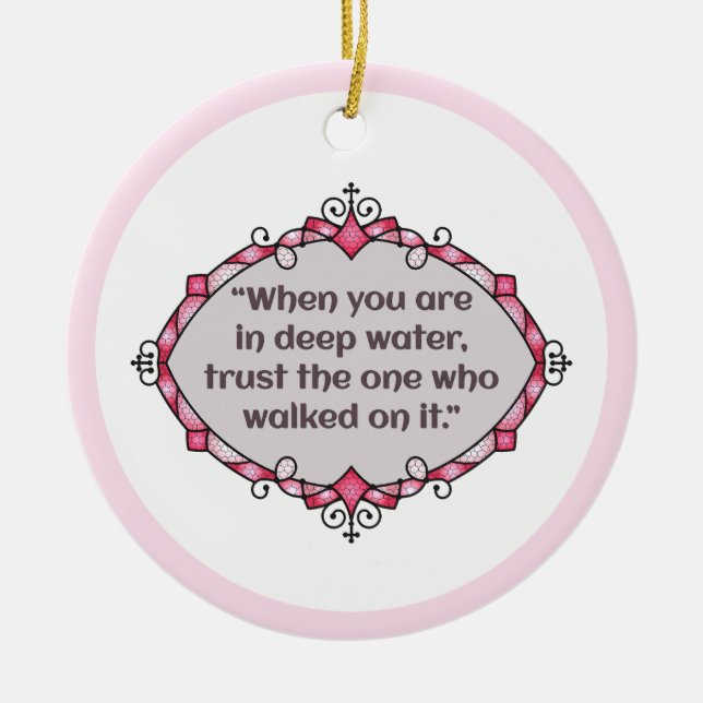 Peace in deep waters ceramic tree decoration (Front)