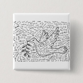 Peace in every language 15 cm square badge