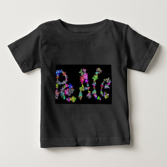 "PEACE" in Flowers Art Print Baby T-Shirt (Front)