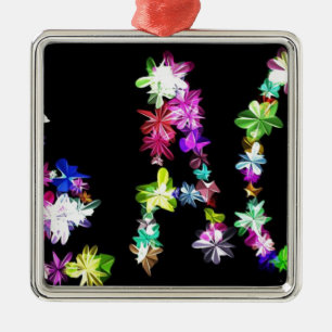 "PEACE" in Flowers Art Print Metal Tree Decoration