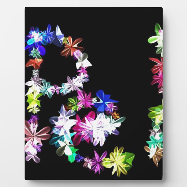 PEACE in Flowers Art Print Plaque (Front)
