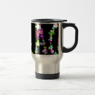 "PEACE" in Flowers Art Print Travel Mug