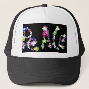 "PEACE" in Flowers Art Print Trucker Hat