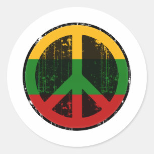 Peace In Lithuania Classic Round Sticker