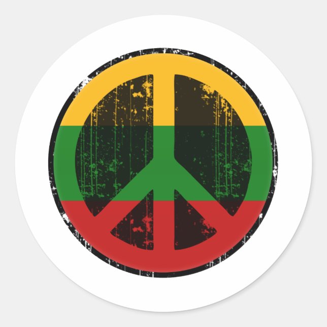 Peace In Lithuania Classic Round Sticker (Front)