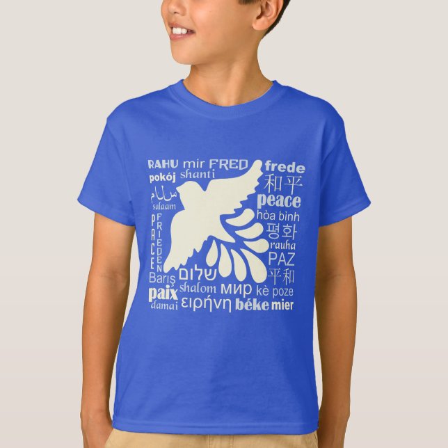 PEACE in many languages shirts & jackets (Front)