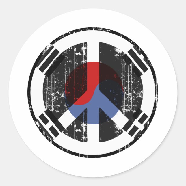 Peace In South Korea Classic Round Sticker (Front)
