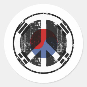 Peace In South Korea Classic Round Sticker