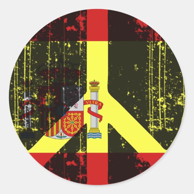 Peace In Spain Classic Round Sticker (Front)