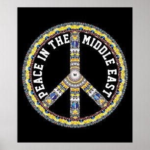 PEACE IN THE MIDDLE EAST - GEOMETRIC BUTTERFLY POSTER