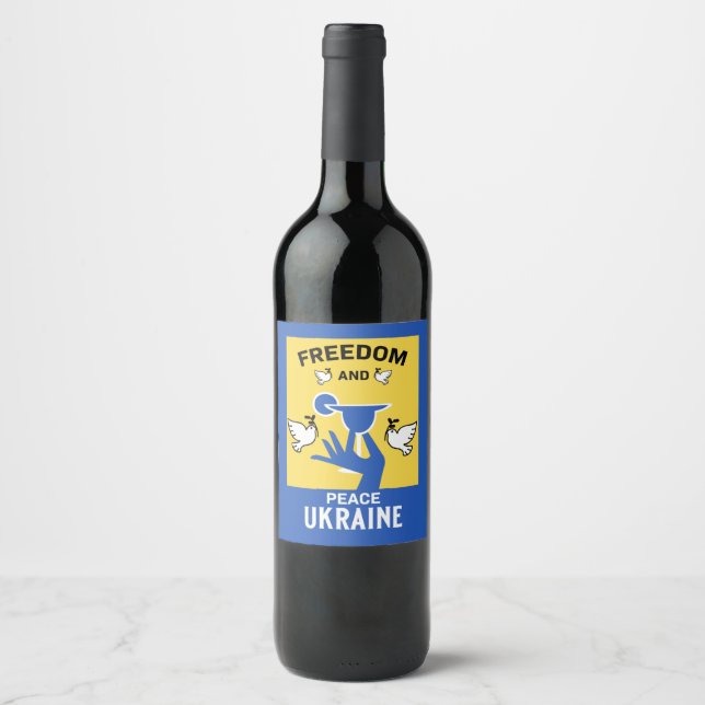 Peace In The Ukraine - Love And Support   Wine Label (Front)