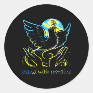 Peace In Ukraine Dove. Stand With Ukraine. Support Classic Round Sticker