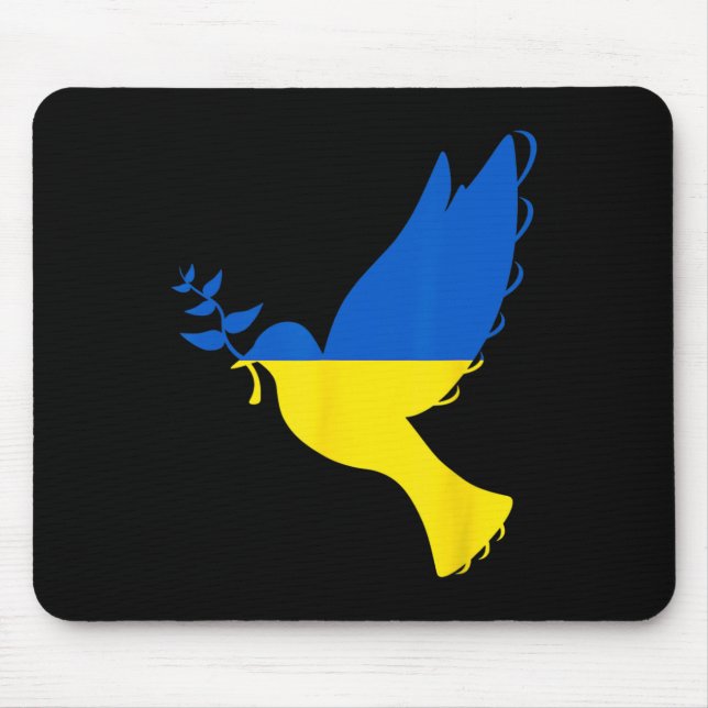 Peace In Ukraine Dove. Stand With Ukraine. Support Mouse Pad (Front)