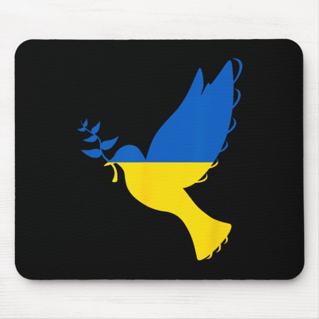 Peace In Ukraine Dove. Stand With Ukraine. Support Mouse Pad (Front)