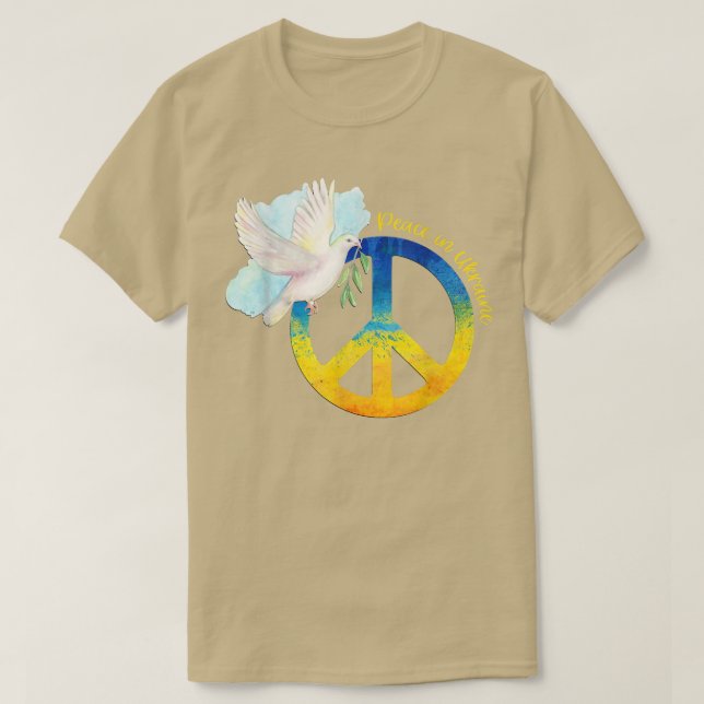 Peace In Ukraine Dove Ukraine Ukrainian Flag Suppo T-Shirt (Design Front)