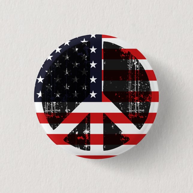 Peace In Usa 3 Cm Round Badge (Front)