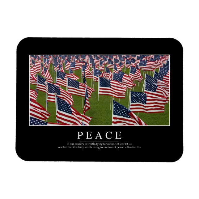 Peace: Inspirational Quote 2 Magnet (Horizontal)