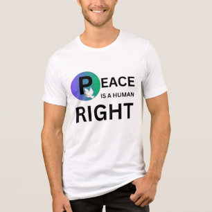 Peace Is a Human Right Dove and Earth Symbol Tri-Blend Shirt