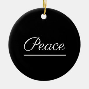 Peace is Good: Black Ceramic Tree Decoration