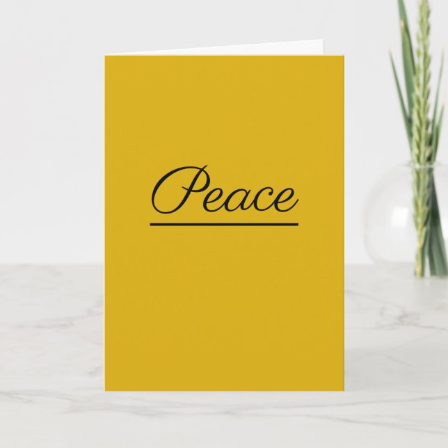 Peace is Good: Dark gold-coloured Holiday Card (Front)